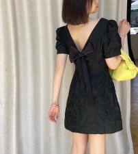 露背蝴蝶结连衣裙，女装连衣裙，ceelphy