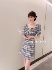 夏季新款格子裙，女装，HEMAIXI 和麥熙