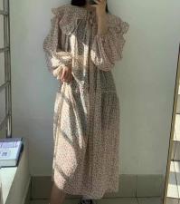 韩新款春款雪纺连衣裙，女装连衣裙，六本木