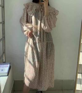 韩新款春款雪纺连衣裙,女装连衣裙,六本木