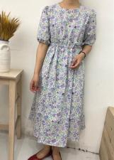 韩版中长款连衣裙韩版波西米亚现货，女装连衣裙，雨木其