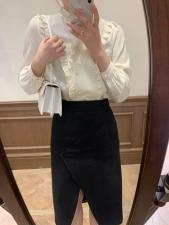 独屿2021春木耳边设计上衣，女装，独屿