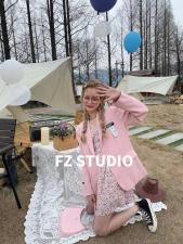 【春季新款】自制高品质薄西装粉色，女装西装，FZ