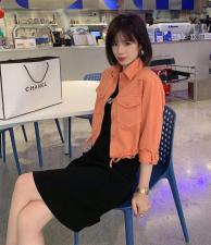 春夏两件套连衣裙，现货，女装连衣裙，依柏璐