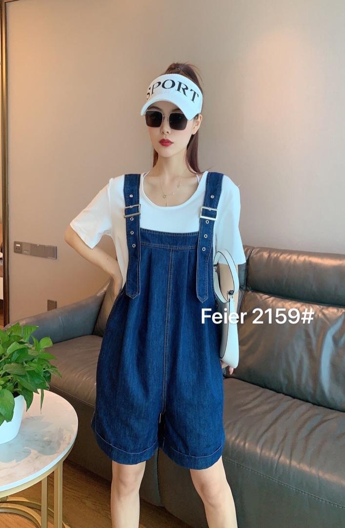 薄料牛仔背带裤套装，女装职业装，菲儿
