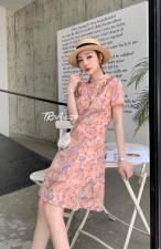 夏季新款碎花旗袍连衣裙，女装婚纱/旗袍/礼服，斯瑞威