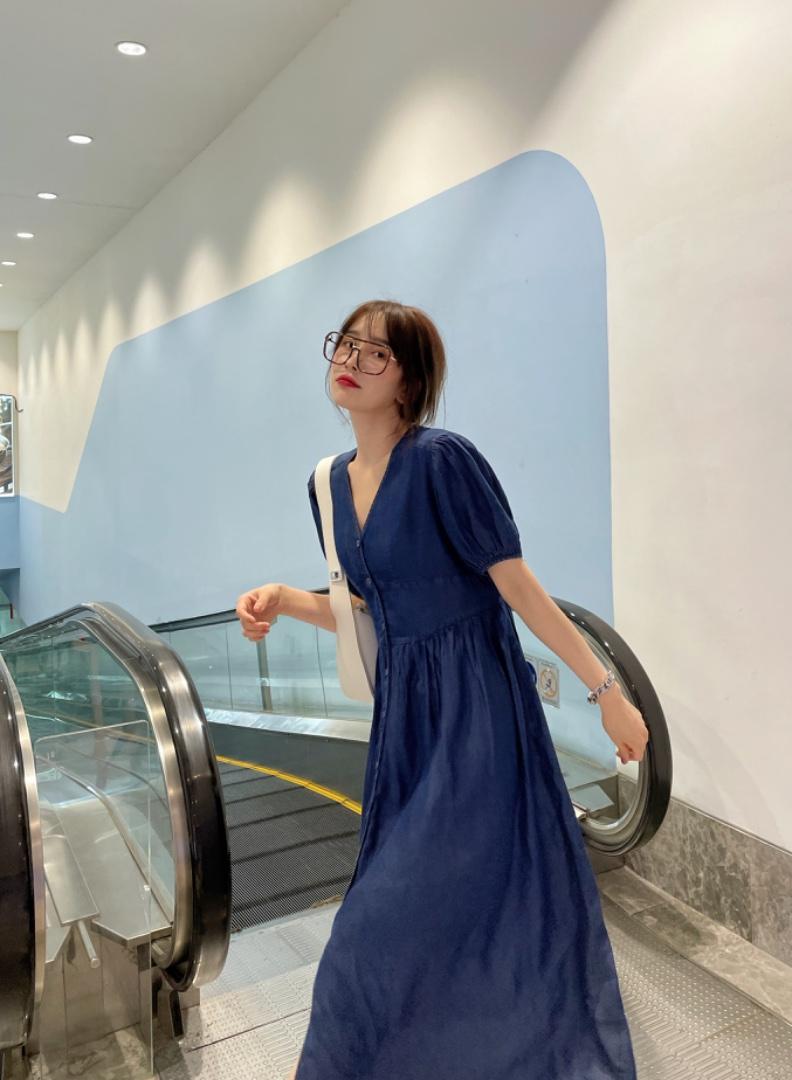 天丝牛仔连衣裙，女装连衣裙，E·风尚
