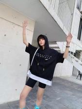 新款带帽短袖卫衣，女装卫衣/绒衫，E·贝空间TM