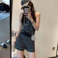 灰格抹胸，胸罩，XTZ style