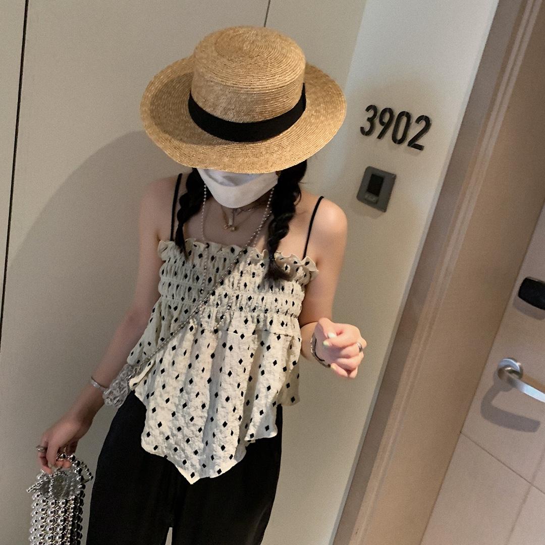 菱形格吊带，女装背心吊带，XTZ style