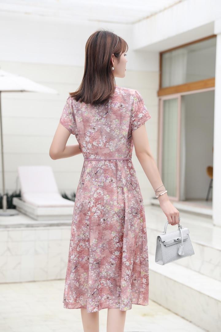 现货供应：天丝麻面料连衣裙M一3XL，女装连衣裙，拉思维加丝