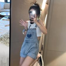 爱心牛仔背带裤，女装，XTZ style