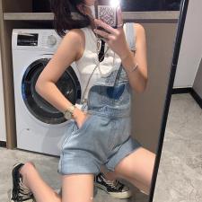 爱心牛仔背带裤，女装，XTZ style
