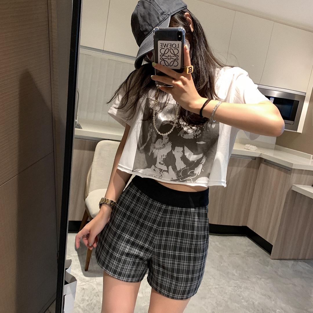 灰格短裤，女装，XTZ style