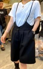 CMX2126欧货2021夏季港风两粒扣高腰直筒西装背袋裤潮，女装西装，L·H·X
