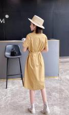 DG8101欧货夏季2021新款时尚大口袋工装风百搭连衣裙，女装连衣裙，L·H·X