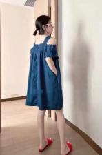 DG8103欧洲站2021夏季新款时尚吊带露肩洋气显瘦连衣裙，女装背心吊带，L·H·X