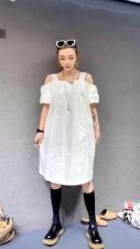 DG8103欧洲站2021夏季新款时尚吊带露肩洋气显瘦连衣裙，女装背心吊带，L·H·X
