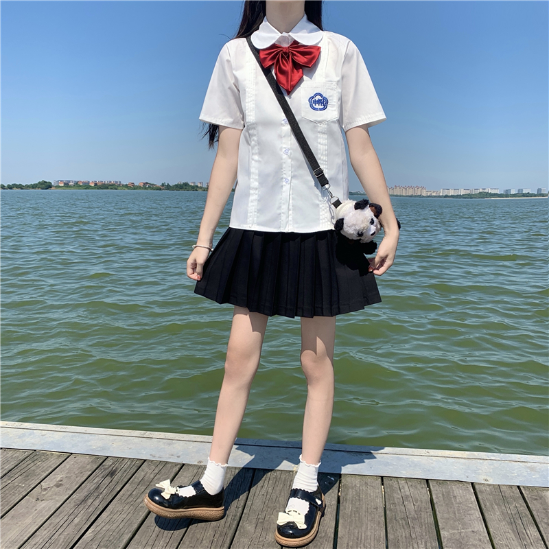 台湾师大附中同款jk校服制服校供琴褶短袖刺绣夏季女生套装图片