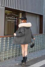 羽绒棉服派克服中长款配大毛领，女装棉衣/棉服，凯宝莉
