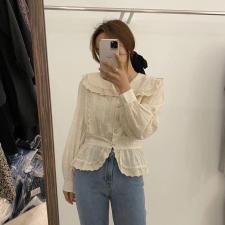 韩货珍珠扣衬衫-温柔气质的小姐姐，女装衬衫，LUCY