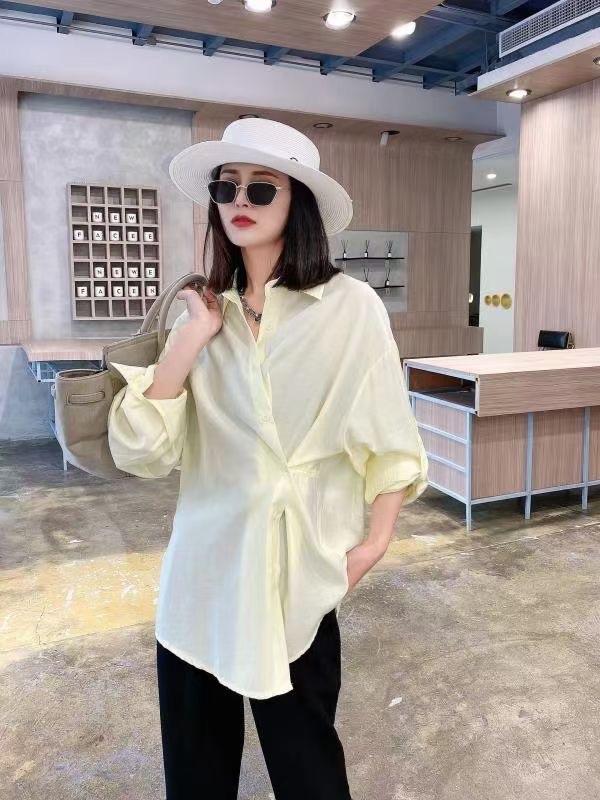现货，夏季新款，糖果色欧货天丝棉衬衫。，女装衬衫，TINA
