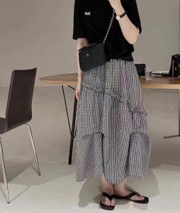 千鸟格长裙,其它,一线