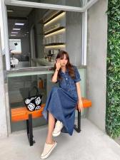 夏季新款牛仔群两件套装，女装职业装，二分之一
