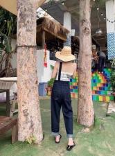 夏季新款牛仔单肩背带裤，其它，二分之一