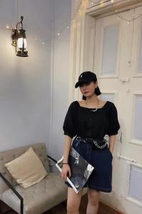 夏季新款 牛仔拼接连体裤,女装连体裤,二分之一