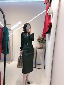 气质收腰连衣裙,女装连衣裙,珀莎