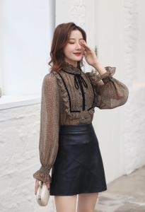 【现货】经典豹纹立体木耳边抽绳小衫，欢迎各大连锁商超二批采购,其它,伊洛姿