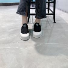 厚底真皮针织休闲鞋，其它，她他麦