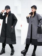 8855# 羽绒拼接羊毛大衣 韩版风格 ML，其它，红嘴鹰