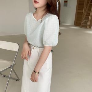 韩系褶皱简约上衣,其它,土布鱼