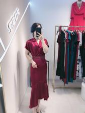 时尚醋酸拼接连衣裙????，女装连衣裙，珀莎