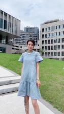复古牛仔连衣裙，女装连衣裙，芭比