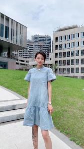 复古牛仔连衣裙,女装连衣裙,芭比