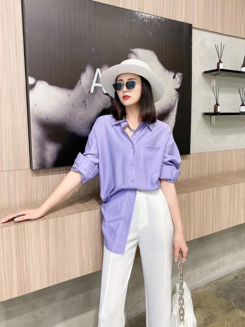 现货，夏季新款，糖果色欧货天丝棉衬衫。，女装衬衫，TINA