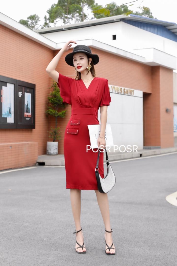 时尚女人味连衣裙??，女装连衣裙，珀莎
