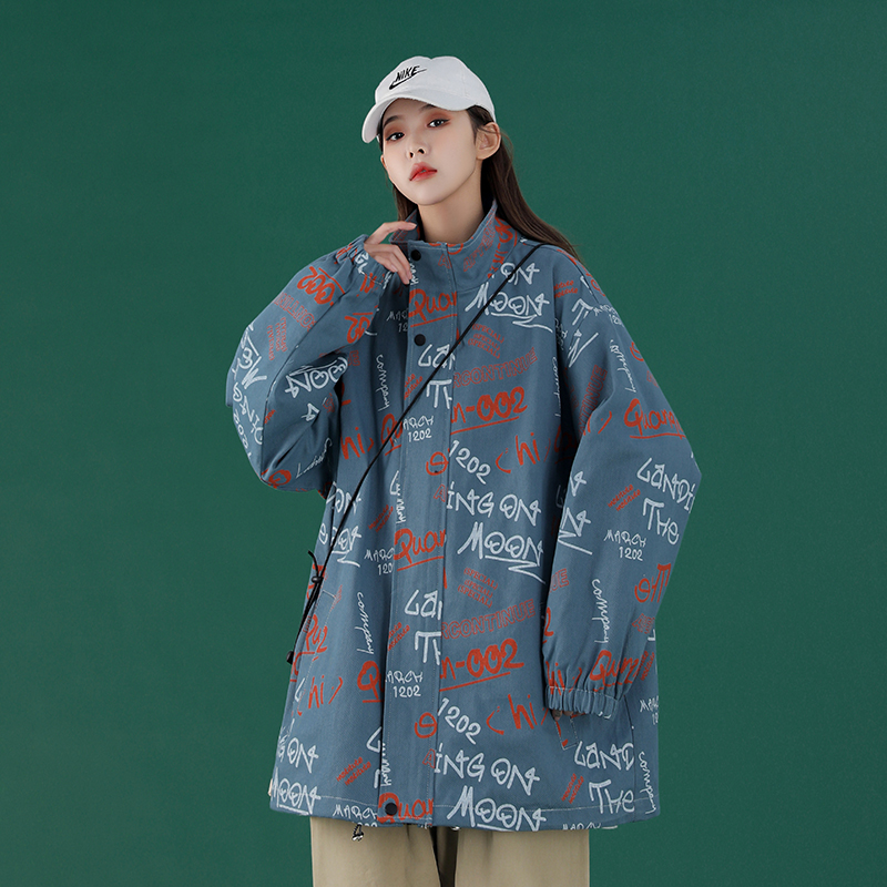 2021春装新款字母印花宽松外套227-6-JK918-P75，女装短外套，星座227