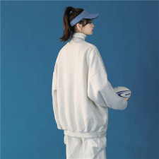 港風(fēng)中性秋季新款潮流印花圓領(lǐng)衛(wèi)衣寬松外套WY86P38，女裝短外套，電商D325