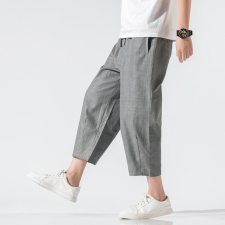 春夏男风哈伦裤九分裤休闲宽松阔腿裤运动大码亚麻裤922P45，男装休闲裤，钱塘788(原4013)