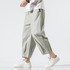 风夏哈伦裤灯笼裤休闲裤宽松阔腿裤运动大码亚麻裤男920P45，男装休闲裤，钱塘788(原4013)