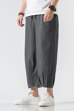 风夏哈伦裤灯笼裤休闲裤宽松阔腿裤运动大码亚麻裤男920P45，男装休闲裤，钱塘788(原4013)