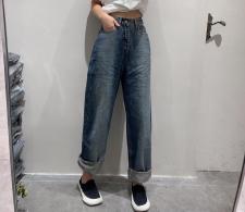 怀旧直筒牛仔裤，女装牛仔裤，菲库feiku