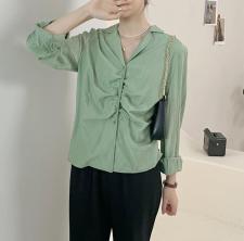 翻领V领衬衫，女装衬衫，TVMV(4F)