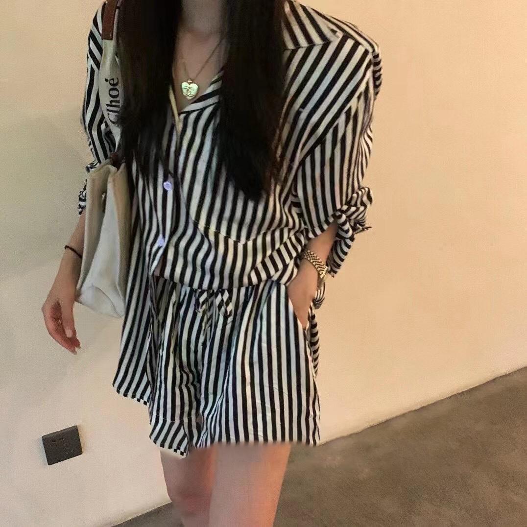 秋季新款条纹衬衫套装，女装衬衫，AT(2F)