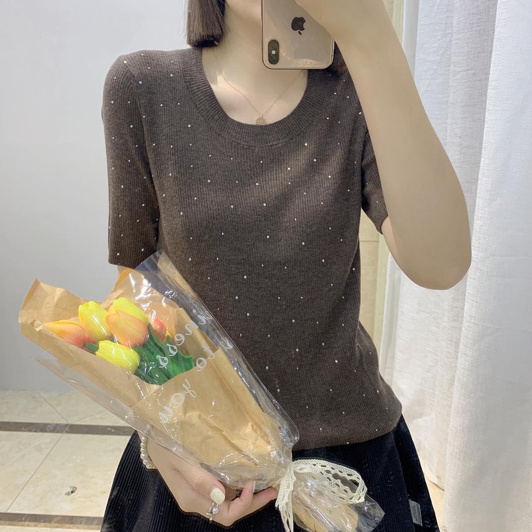 秋季新款羊毛烫钻打底衫，其它，蓝涩萱
