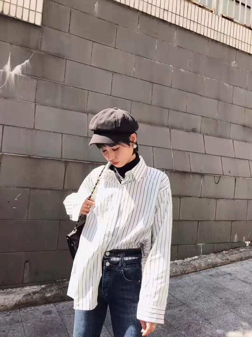 ，条纹纹衬衣，其它，晶莉莱